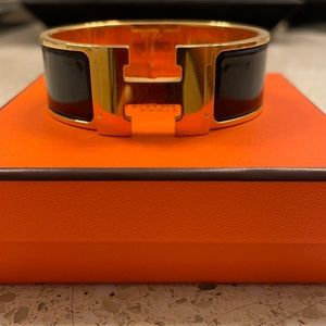 Hermes wide clic H Bracelet